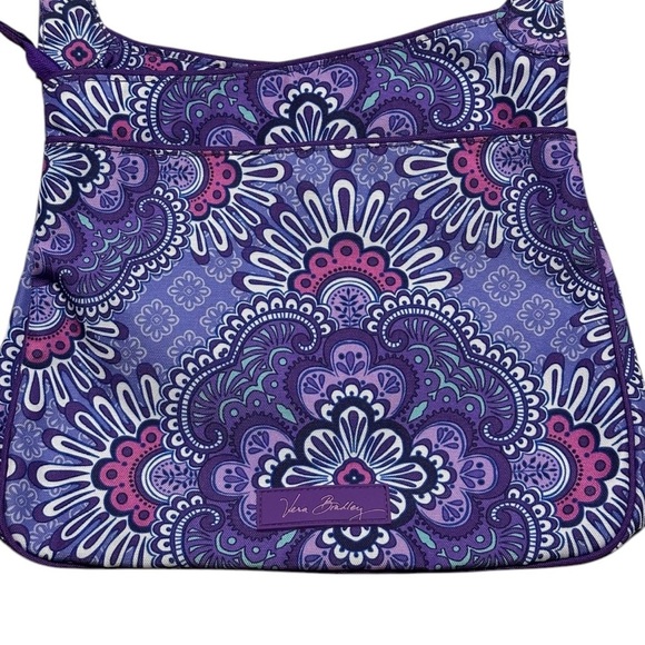 Vera Bradley Lighten Up Slim Crossbody Bag Purple Lilac Tapestry Inner Pockets - Picture 2 of 7